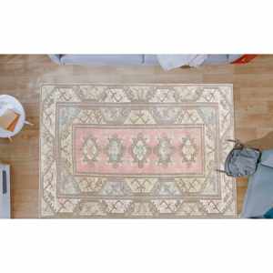 Alfombra Rosa Estilo Turco: Diseño Persa Vintage, Alfombra de Entrada, con Pelo Suave - Product Image 4