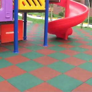 500x500x50mm健身房橡胶垫室外地板跑道塑料学校幼儿园防水防滑减震橡胶砖