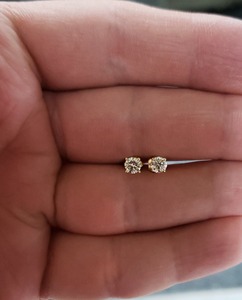 Pendientes de Diamantes Redondos Finos de 0.50 Ct F VS, Diamantes Cultivados en Laboratorio en Oro de 14K, para Uso Diario, Regalo, Venta al por Mayor, Nueva Llegada - Product Image 4