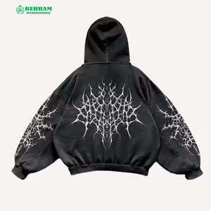 Sweat-shirts à capuche pour hommes 100% Coton Polaire/French Terry, style pull à épaules tombantes, délavé à la pierre vintage, respirant et à séchage rapide - Product Image 6