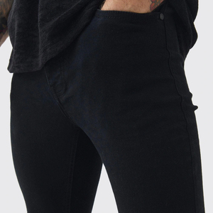 Jeans en denim délavé de haute qualité pour hommes, coupe slim, extensible, tendance, décontracté, streetwear avec pantalon décontracté tendance - Product Image 3