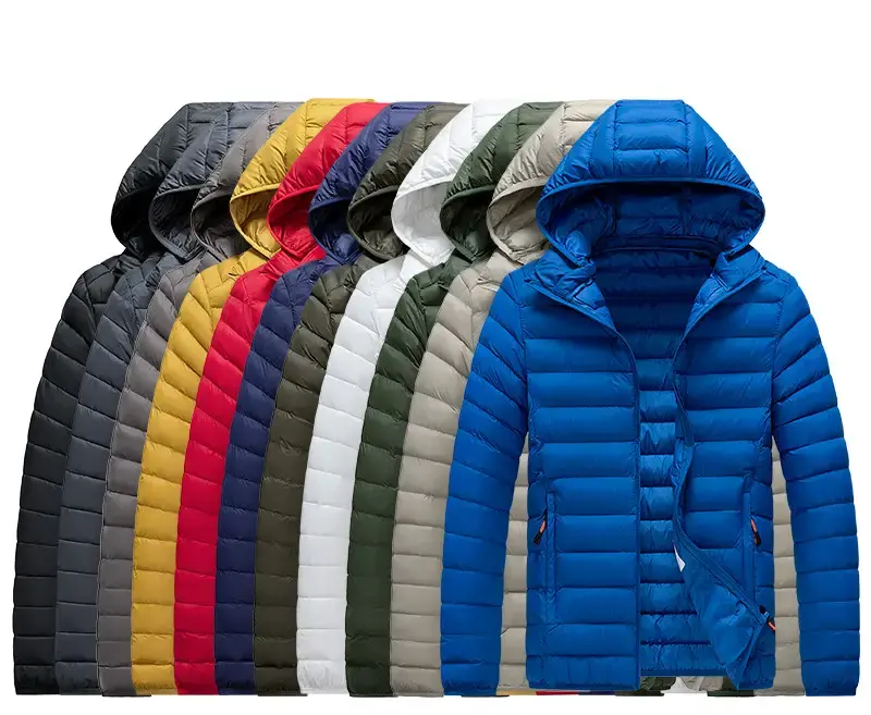 Custom Light weight Warm Oversize M-8XL Detachable Hooded Windproof Jacket Men's Down Coat Padded Puffer Jacket Men