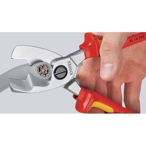 Tijeras para cables con aislamiento por inmersión certificadas por KNIPEX VDE, 200 mm de longitud, con cabezal cromado para sistemas eléctricos de vehículos recreativos - Product Image 3