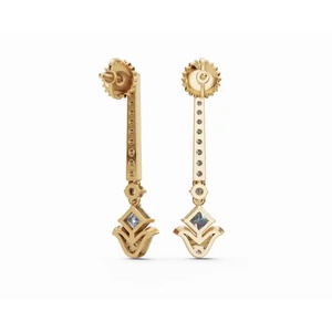 จูเลียตสีทอง9KT พรีเมี่ยมต่างหูดีไซน์เนอร์แบบหยดน้ำบริสุทธิ์เครื่องประดับเพชรเจียระไนจากห้องทดลอง B2B ขายส่ง - Product Image 3