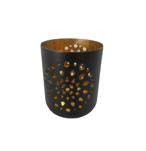 Porte-bougie rond décoratif moderne en fer plaqué laiton pour le salon et la décoration d'éclairage de Noël de table - Product Image 5