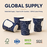 Vaso de Papel para Bebidas Calientes, para el Hogar y la Cocina, Resistente, de Grado Alimenticio, Certificado, Libre de BPA, No Tóxico, con Asa