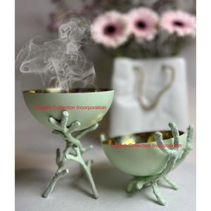 Quemador de incienso de Metal verde de diseño clásico con soporte de diseño de Coral Difusor de aromaterapia elegante para decoración del hogar a un precio asequible - Product Image 1