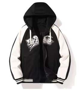 <b>Men's</b> Custom Logo Baseball Sweatshirt <b>Jacket</b> Factory Wholesale Loose Casual Varsity Sports <b>Blouson</b> for Spring Seasons - Product Image 2