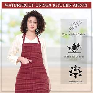 Delantal de Cintura de tela de algodón de uso diario, grueso, resistente a la decoloración, revestimiento a prueba de agua y aceite, diseño de ajuste fácil con bolsillos laterales en oferta - Product Image 5