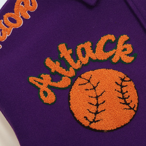 Nuevo diseño de moda chaquetas universitarias sueltas parches de chenilla Letterman College Bomber chaquetas de béisbol para hombres - Product Image 4