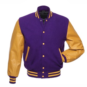 Wholesale Blank Letterman Men's High Quality Autumn Canvas Waterproof Jacket Stand Collar Front Logo University Baseball Varsity - Product Image 5