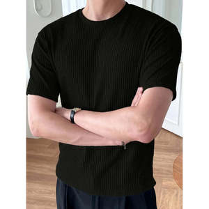Chemisier en tricot à manches courtes et col rond pour hommes, 23448 - Product Image 4