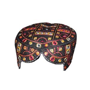 Mens Afghani Traditional Embroidered Lace <b>Cap</b> Handmade Pashtun <b>Ethnic</b> Cultural Formal Islamic Headwear 100% Cotton Adjustable - Product Image 1