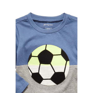 T-shirt colorblock con stampa calcio First Impressions blu per neonati, taglia 12 mesi - Product Image 2