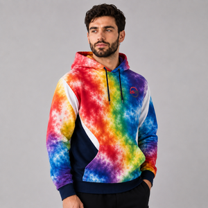 Sudadera con Capucha Tie Dye de Alta Calidad para Hombre, con Logotipo Personalizado, de Felpa Suave de Algodón, Estilo Casual Urbano - Product Image 3