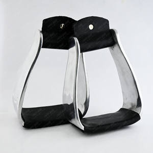 Estribo de caballo profesional, estribos anchos, estribos occidentales de aluminio de cuero atado a mano, forma de campana antideslizante, área de superficie más grande - Product Image 6