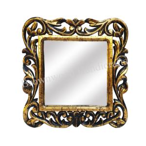 Luxury Burnt White Antique Mirror <b>Frame</b> Handmade MDF Wood Carved Square Shape Wall Mounted Home Decorative Artistic Mirror <b>Frame</b> - Product Image 6
