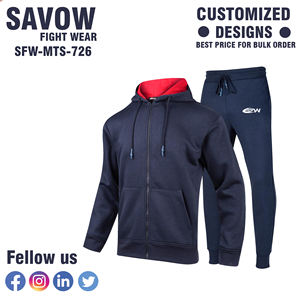 Survêtement athlétique pour hommes avec jogging à taille élastique en polyester à séchage rapide et veste zippée intégrale, idéal pour les salles de sport, les équipes, les clubs - Product Image 2