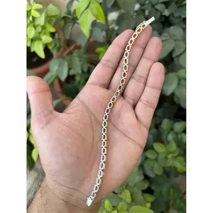 สร้อยข้อมือเทนนิสทรงวงรีเงินแท้ 925 ประดับซิทริน เครื่องประดับแฟชั่น - Product Image 5