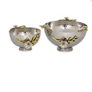 Plato de Metal personalizado para ensaladas y aperitivos, cuenco de servidor de alimentos de gran tamaño, clásico y pulido brillante, hecho a mano - Product Image 2