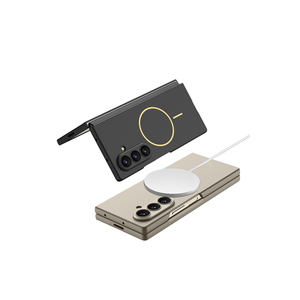 Coque Premium pour Samsung Galaxy Z Fold 7 compatible MagSafe, en silicone translucide bleu marine, compatible avec la charge sans fil - Product Image 5