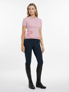 Haut d'équitation pour femmes de haute qualité en gros matériau respirant à séchage rapide durable mouvement flexible coupe ajustée équestre élégant - Product Image 3