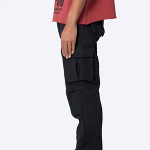 Pantalones cargo acampanados de lona para hombre a la moda, pantalones de chándal transpirables duraderos para uso informal y uso diario, cintura media - Product Image 3