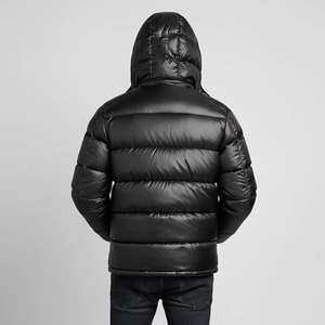 Men's Canvas Stand Collar Shiny Glossy Puffer Jacket Padded Quilted Insulated - Product Image 3