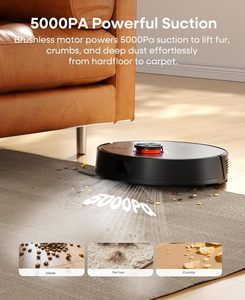 New Offer: Robot Vacuum Mop 5000Pa, 180min Runtime, Auto-Empty 70 Days, Lidar Navigation, Wi-Fi/App/Alexa, Pet & <b>Floor</b> <b>Cleaner</b> - Product Image 5