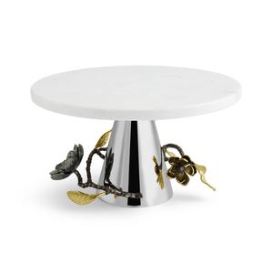 Meilleur vendeur : Support à gâteau en métal avec base florale décorative, élégant présentoir à dessert pour boulangerie, mariage, fête, décoration de la maison - Product Image 4