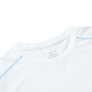 Camiseta ERKE para Mujer, Corte Ajustado, Cuello Redondo, Blanca, de Algodón Tejido con Decoración de Letras en Forma de Diamante, Tallas XS-XL Disponibles, Corte Corto - Product Image 3