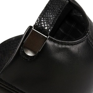 Gorra de cuero de otoño e invierno 1 pieza, gorra de cocodrilo de piel de oveja gorra de béisbol de moda para personas de mediana edad y ancianos - Product Image 3