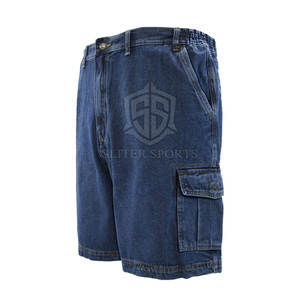 Meilleur matériau Short en jean léger de style High Street pour hommes Couleur unie 100% coton Respirant Porter Bas quantité minimale de commande - Product Image 4