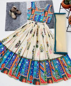 Alta demanda Muselina exclusiva Algodón Impreso Niños Lehenga Choli Fabricante de India a la tarifa más baja - Product Image 4