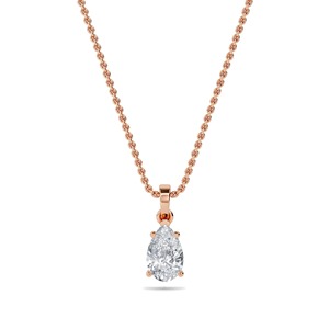 Pendentif solitaire en diamant taille poire 0,40 ct, diamant de laboratoire en platine, pour cadeau de mariage ou d'anniversaire - Product Image 1