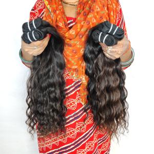 100% indio ondulado ninguno procesamiento químico paquetes de Color negro cutícula virgen cruda alineada extensiones de cabello humano de calidad Natural - Product Image 4