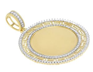 Circle Stylish Sterling Silver Custom Semi Iced Moissanite Diamond Charm Pendant Rhodium Plating VVS1-VVS2 Clarity Unisex for - Product Image 2