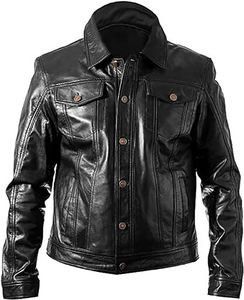 Custom Design black Color Retro Classic Leather Motorcycle <b>Jacket</b> Oem Logo Patch Leather <b>Racing</b> <b>jacket</b> for men - Product Image 1