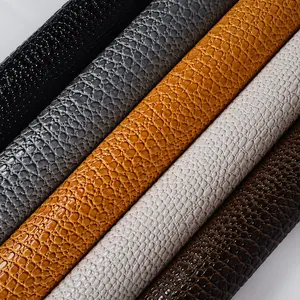 Cuero de imitación impermeable, estampado de alta calidad, patrón de lichi personalizado, PVC, para tapicería de decoración de bolsos