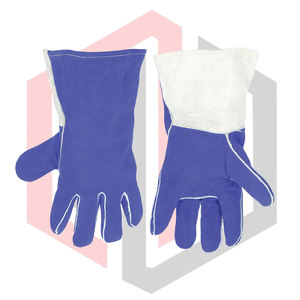 Guantes de Soldadura, Guantes Largos con Costuras de Kevlar, Azules, Personalizados, de Cuero, Antideslizantes, Resistentes a Desgarros, Transpirables, de Seguridad - Product Image 5
