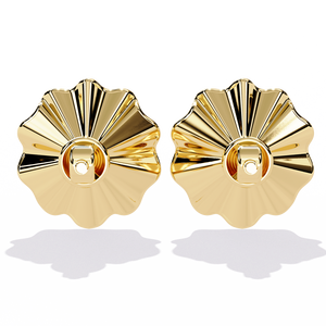 Brilliant 18K Gold Earring with Lab-Grown Diamond White Yellow Rose Gold Stud Earrings for Parties - Product Image 4