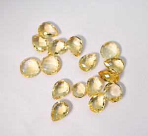 พลอยซิทรินธรรมชาติทรงเช็คเกอร์คัท ขายส่ง จำนวน 113 กะรัต 16 ชิ้น ทรงลูกแพร์และทรงกลม - Product Image 2