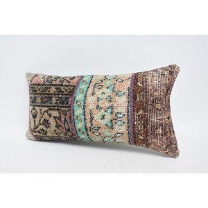 Almohada Rectangular Beige Bohemia de Lana con Parches, 12x24 Pulgadas, Tejido Kantha Vintage, Ecológica, Antideslizante, Decorativa y Extraíble - Product Image 4
