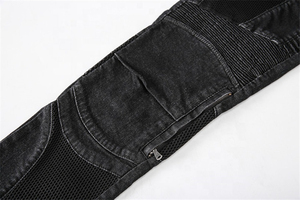 D-Ride Moto Black Jeans de motard respirant à séchage rapide avec protège-genoux amovibles pour la moto des hommes toutes saisons - Product Image 3