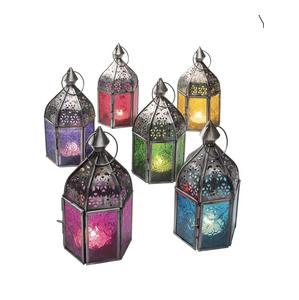 New Decorative Hanging <b>Moroccan</b> <b>Lanterns</b> Home & Garden Decor Black Nickel Designer Colored Glass Mini <b>Lanterns</b> - Product Image 4