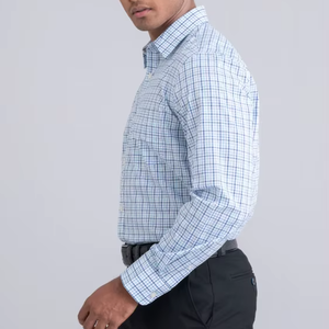 เสื้อลำลองแขนยาวสำหรับนักธุรกิจชายเสื้อทางการลายทางสีล้วนแบบมืออาชีพ - Product Image 5