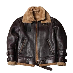 Chaqueta de Piloto B3 de Piel de Oveja para Hombre, Estilo Aviador RAF, Gruesa, de Piel de Oveja, Chaqueta de Cuero de Invierno, Venta al por Mayor (OEM) - Product Image 6