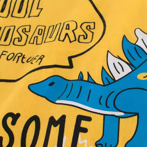 T-shirt d'été surdimensionné pour garçons, tissu tricoté brodé confortable pour bébés, séchage rapide, respirant, en coton et polyester - Product Image 5