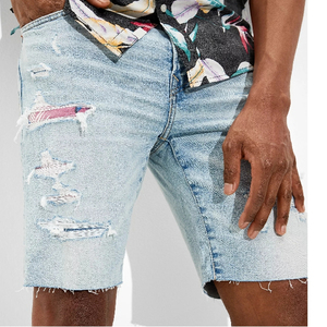 Streetwear d'été vintage personnalisé pour hommes Pantalon de travail court de charpentier pour hommes Baggy jean menuisier à double genou Short en jean - Product Image 2