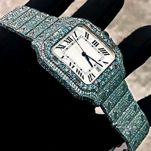 นาฬิกาข้อมือผู้ชายระบบอัตโนมัติ คุณภาพพรีเมียม สแตนเลสสตีล กันน้ำ ประดับเพชรเลียนแบบเพชรแท้ ดีไซน์สุดเท่ห์ ปรับแต่งได้ตามต้องการ - Product Image 3